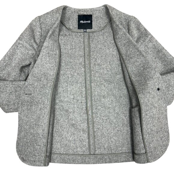 EUC Women's MADEWELL‎ Carrington Wool Blend Blazer One-Button Gray | Size XXS - Picture 7 of 10